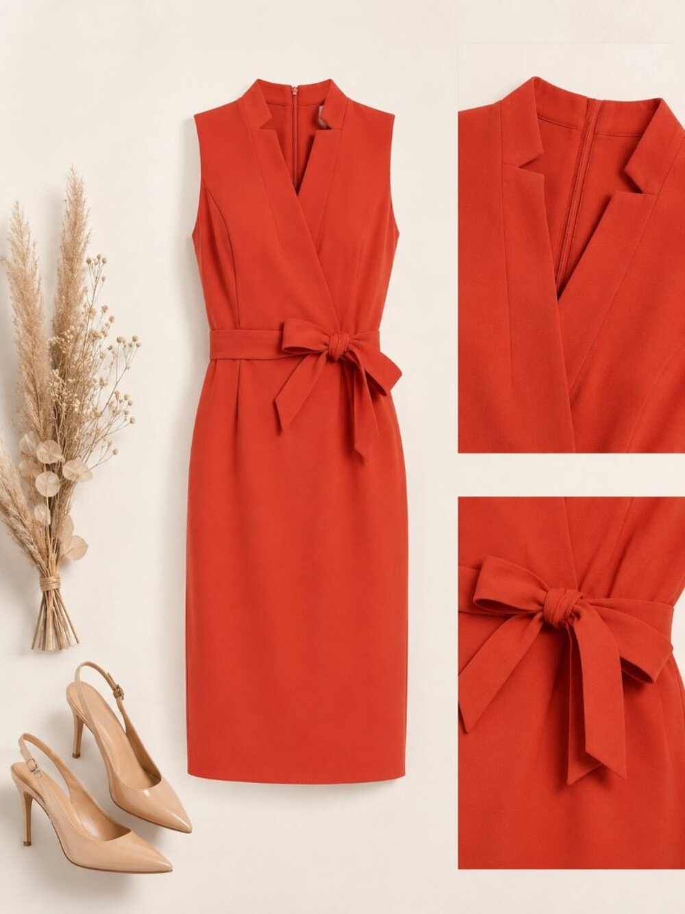 Calvin Klein Clay Sleeveless Midi Sheath Dress Size 6 NWT Business Date Night
